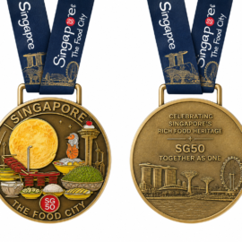 Custom Singpaore The Food City Fun Run Medals