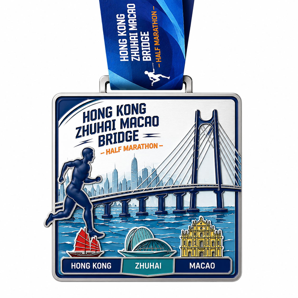 Custom Hong Kong-Zhuhai-Macao Bridge Half Marathon Medal